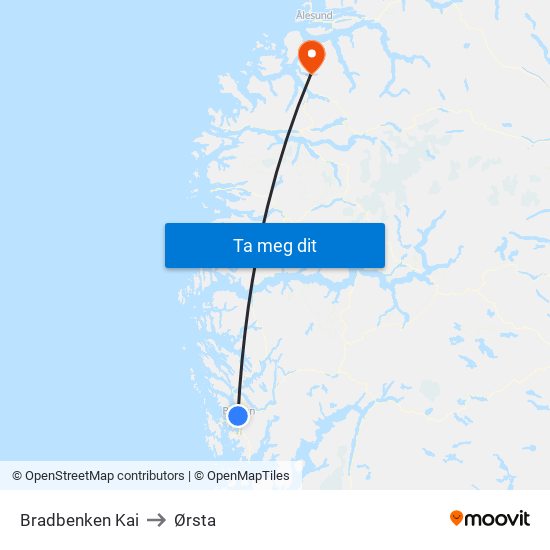 Bradbenken Kai to Ørsta map