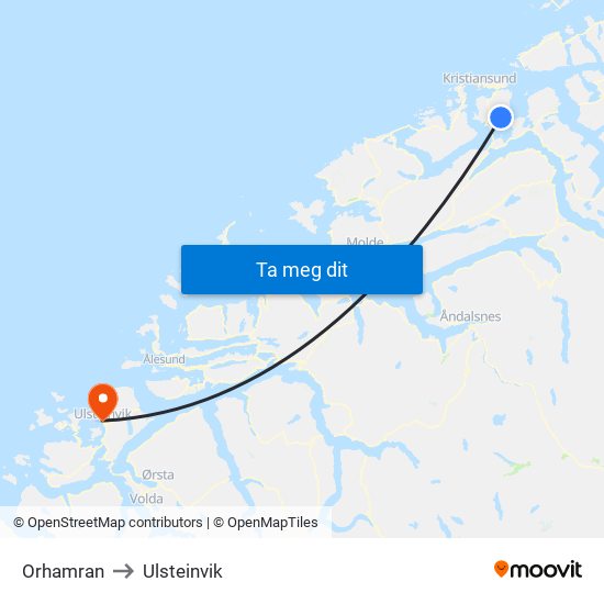 Orhamran to Ulsteinvik map