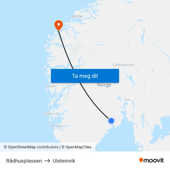 Rådhusplassen to Ulsteinvik map