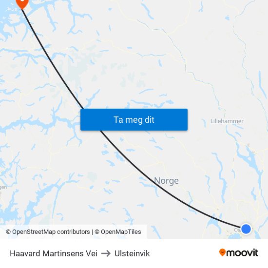 Haavard Martinsens Vei to Ulsteinvik map