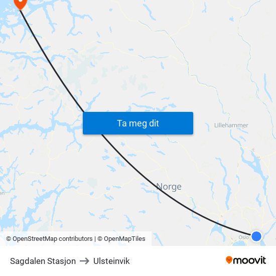Sagdalen Stasjon to Ulsteinvik map