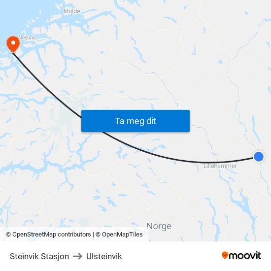 Steinvik Stasjon to Ulsteinvik map