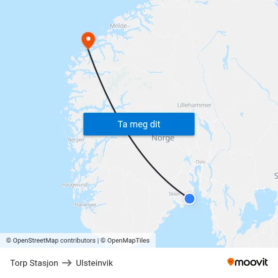 Torp Stasjon to Ulsteinvik map