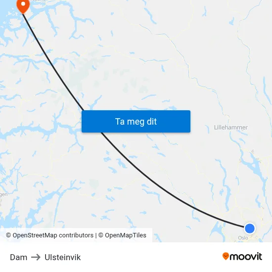 Dam to Ulsteinvik map