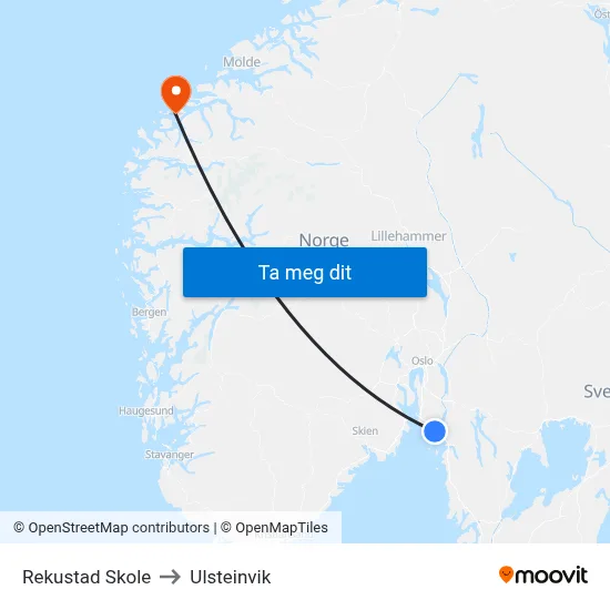 Rekustad Skole to Ulsteinvik map