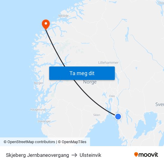 Skjeberg Jernbaneovergang to Ulsteinvik map