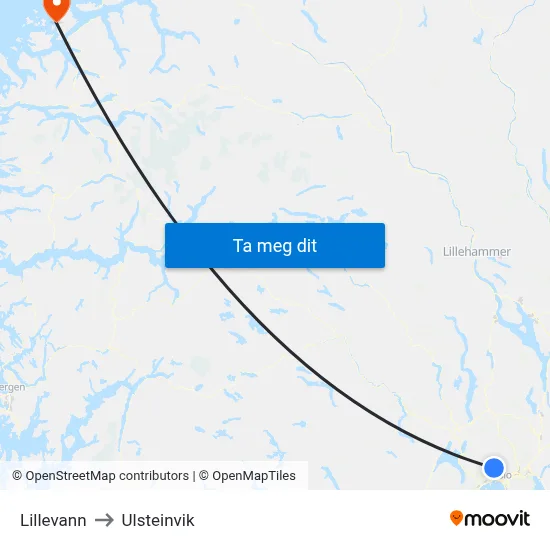 Lillevann to Ulsteinvik map
