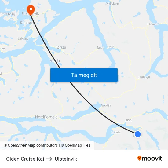 Olden Cruise Kai to Ulsteinvik map