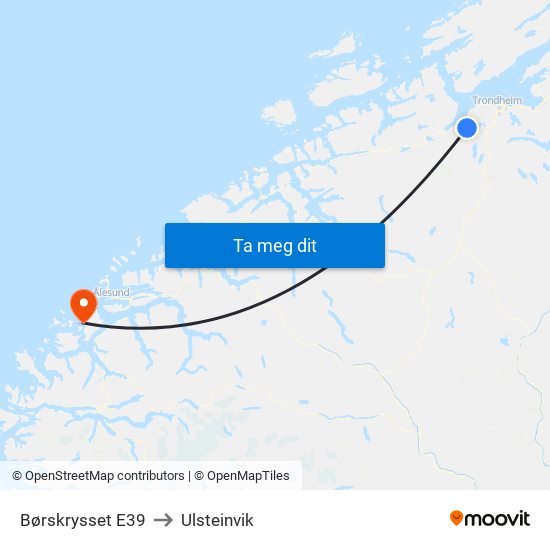 Børskrysset E39 to Ulsteinvik map