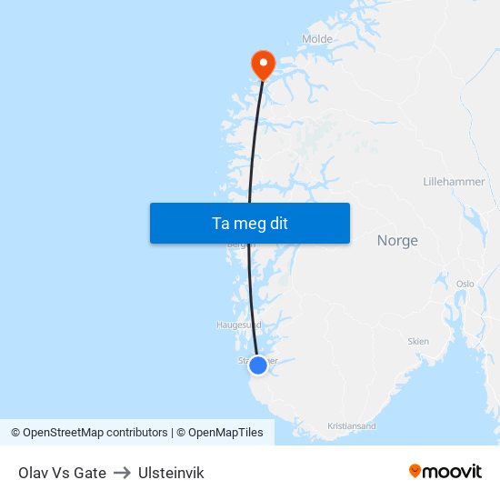 Olav Vs Gate to Ulsteinvik map