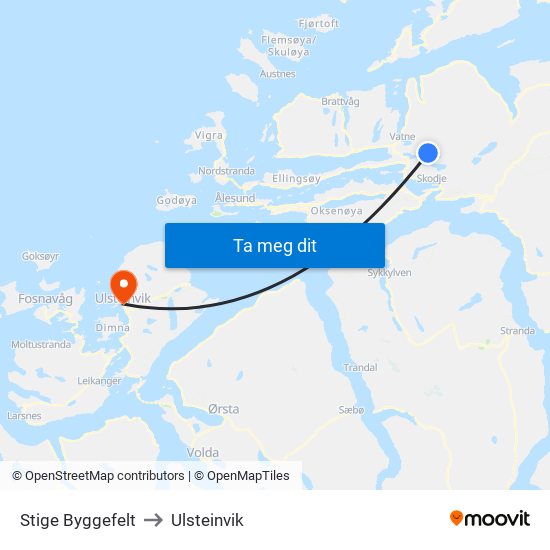Stige Byggefelt to Ulsteinvik map
