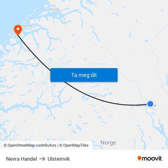 Nevra Handel to Ulsteinvik map