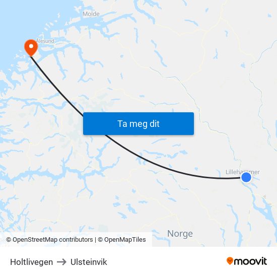 Holtlivegen to Ulsteinvik map