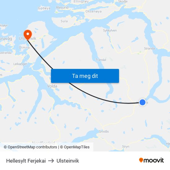 Hellesylt Ferjekai to Ulsteinvik map