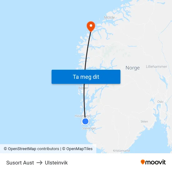 Susort Aust to Ulsteinvik map
