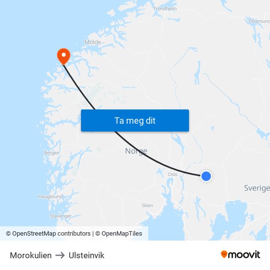 Morokulien to Ulsteinvik map
