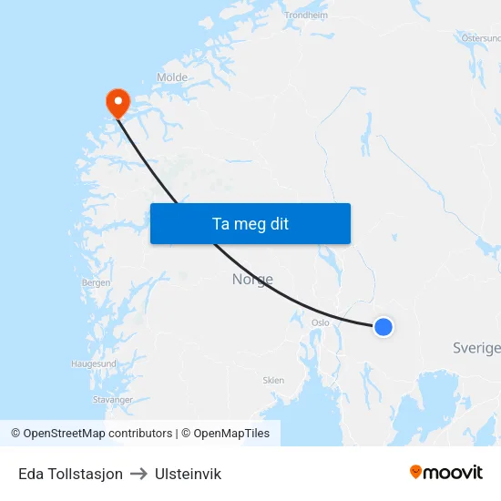 Eda Tollstasjon to Ulsteinvik map