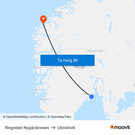 Pindsle Ringveien to Ulsteinvik map