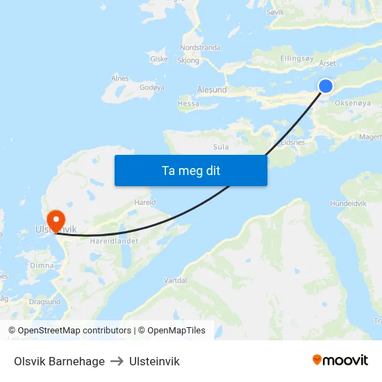 Olsvik Barnehage to Ulsteinvik map