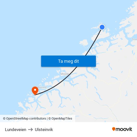 Lundeveien to Ulsteinvik map