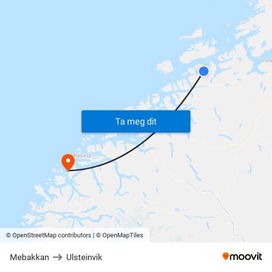 Mebakkan to Ulsteinvik map