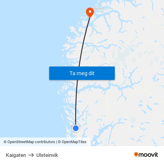 Kaigaten to Ulsteinvik map