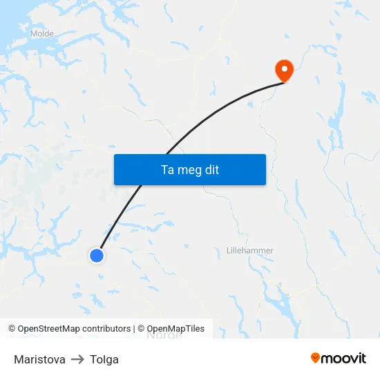 Maristova to Tolga map