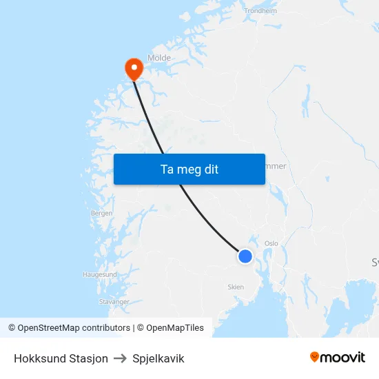 Hokksund Stasjon to Spjelkavik map