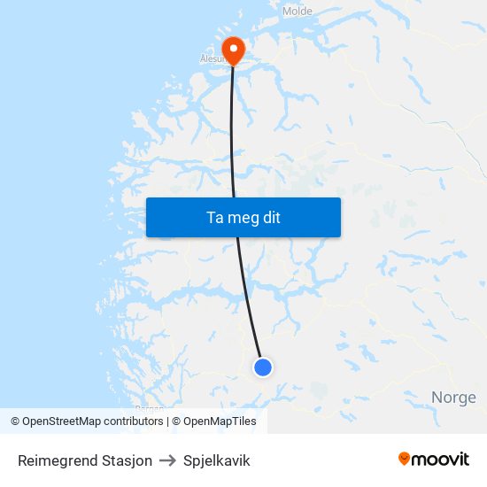 Reimegrend Stasjon to Spjelkavik map