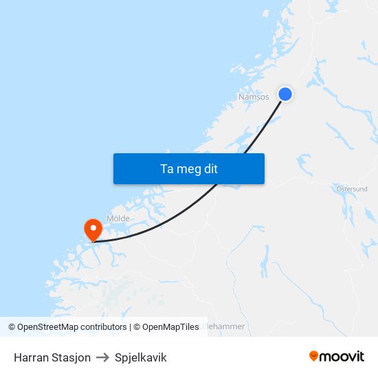 Harran Stasjon to Spjelkavik map