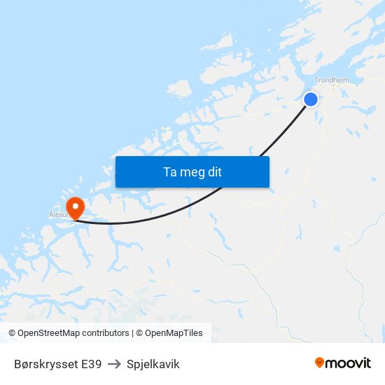 Børskrysset E39 to Spjelkavik map