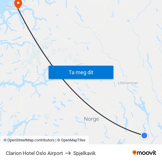 Clarion Hotel Oslo Airport to Spjelkavik map