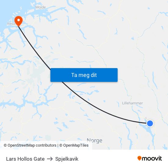 Lars Hollos Gate to Spjelkavik map