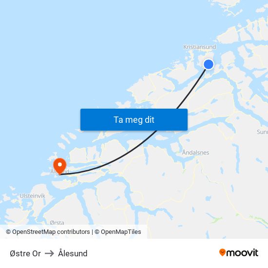 Østre Or to Ålesund map