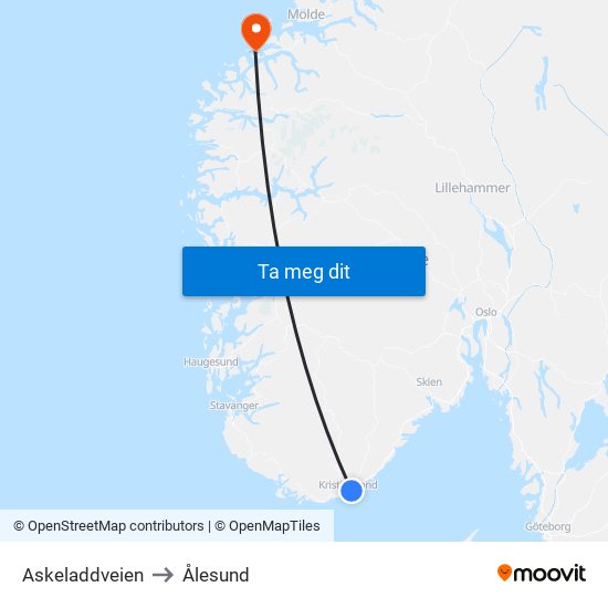 Askeladdveien to Ålesund map