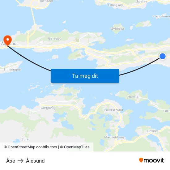 Åse to Ålesund map