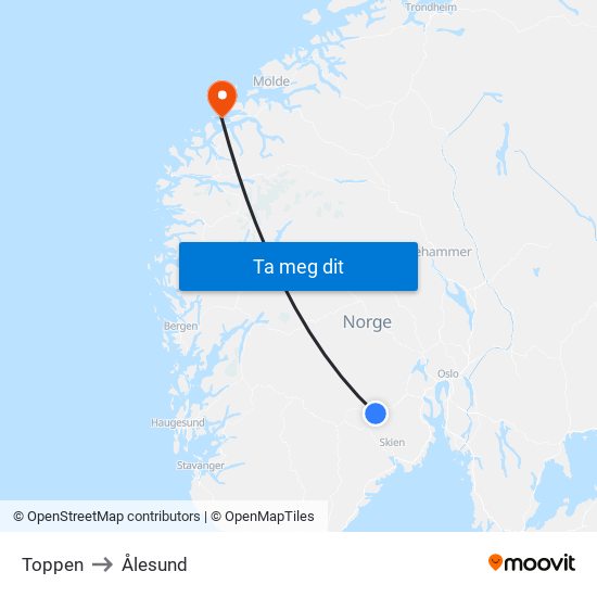 Toppen to Ålesund map