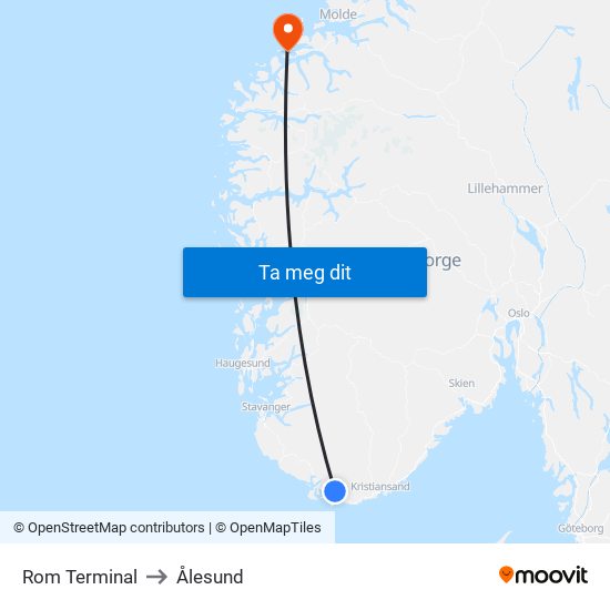 Rom Terminal to Ålesund map