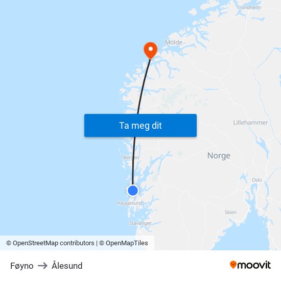 Føyno to Ålesund map