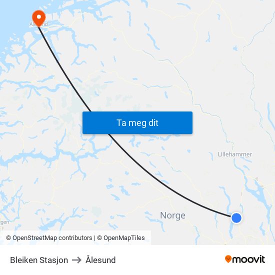 Bleiken Stasjon to Ålesund map
