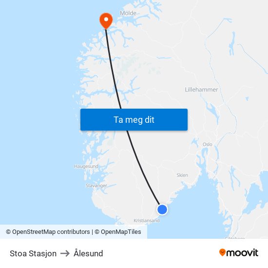 Stoa Stasjon to Ålesund map