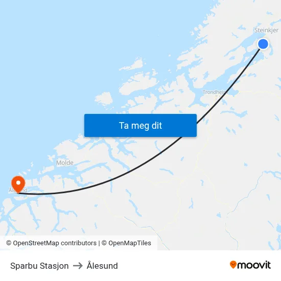 Sparbu Stasjon to Ålesund map