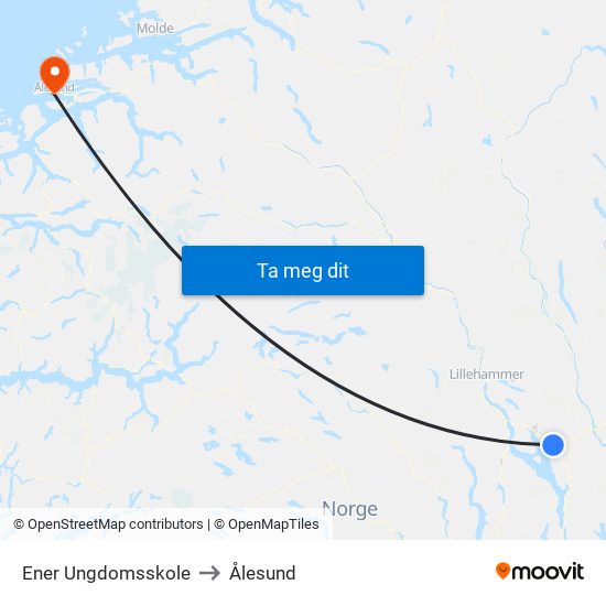 Ener Ungdomsskole to Ålesund map