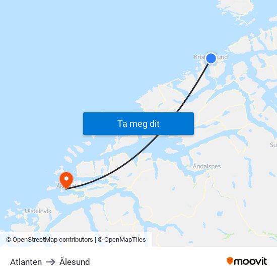 Atlanten to Ålesund map