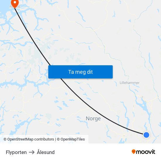 Flyporten to Ålesund map