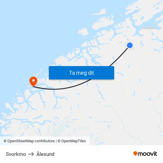Svorkmo Klinglivegen to Ålesund map