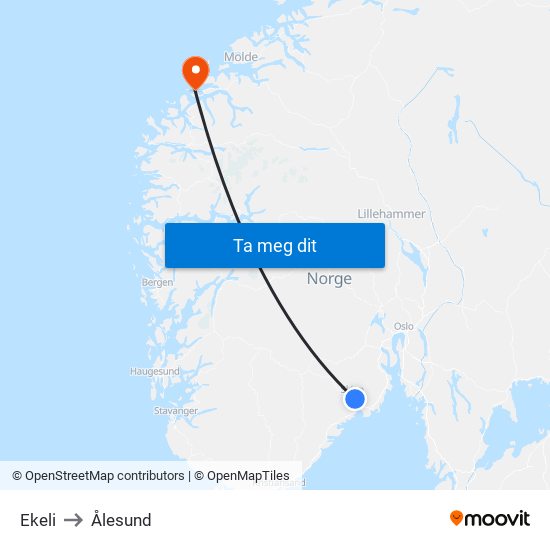 Ekeli to Ålesund map