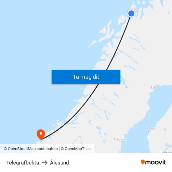 Telegrafbukta to Ålesund map