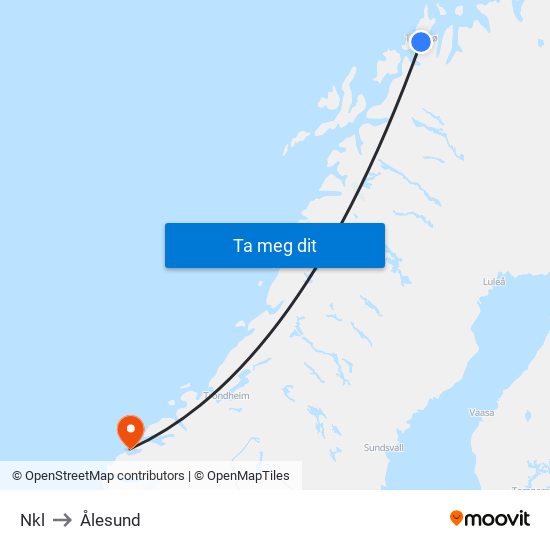 Nkl to Ålesund map