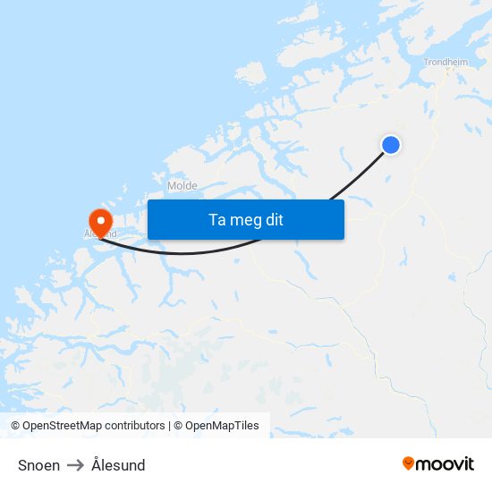 Snoen to Ålesund map